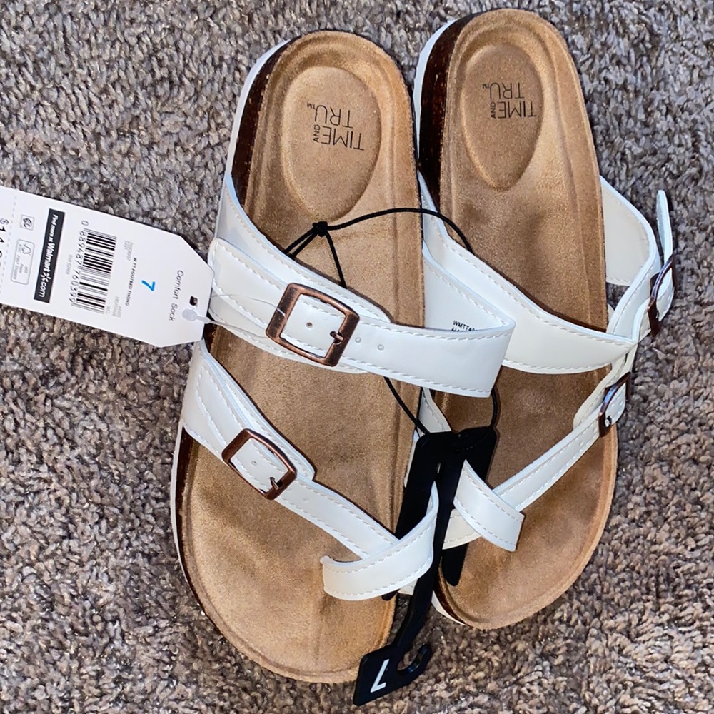 Women’s White Slip On Sandals